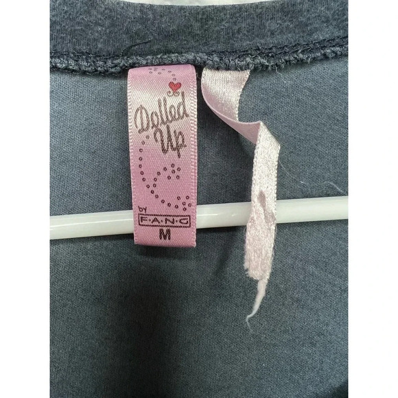 Dolled Up by FANG Womens Sleeveless Studded Skull Tank (M) NAVY - Picture 5 of 8